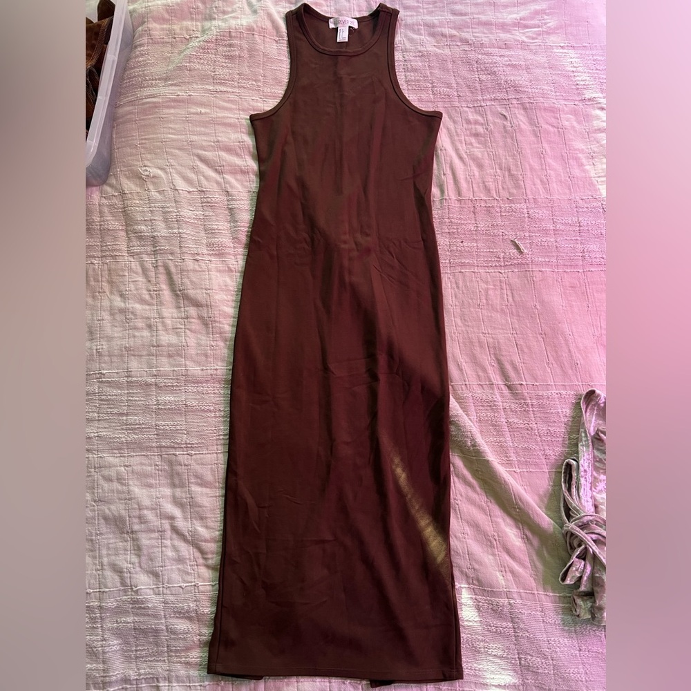 Forever 21 Sleeveless Maxi Dress in Rich Brown